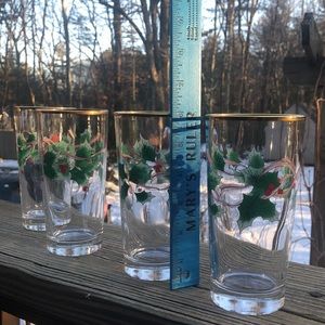 COPY - 4 Christmas Decorated Water/Tea/Highball Glasses